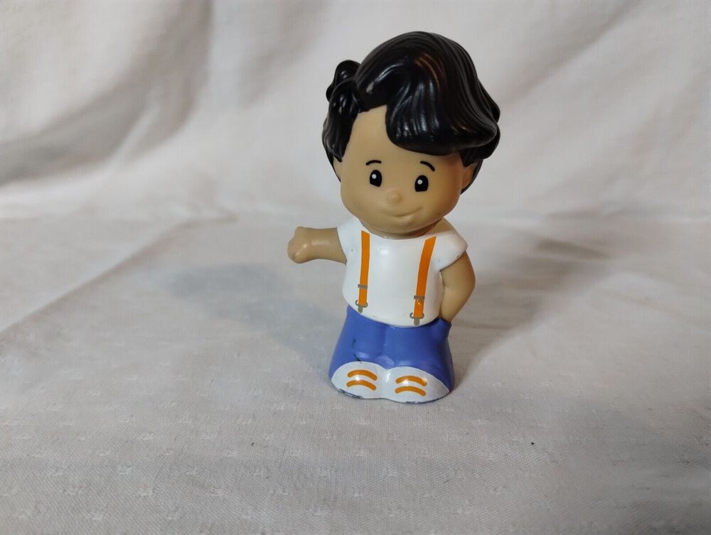 Fisher Price Little People Figure - Kobe - White Shirt Orange Suspenders